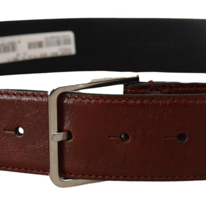 Dolce & Gabbana Bordeaux Calf Patent Leather Logo Waist Buckle Belt