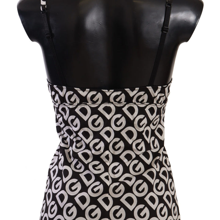 Dolce & Gabbana Black White Logo Print Camisole Top Underwear