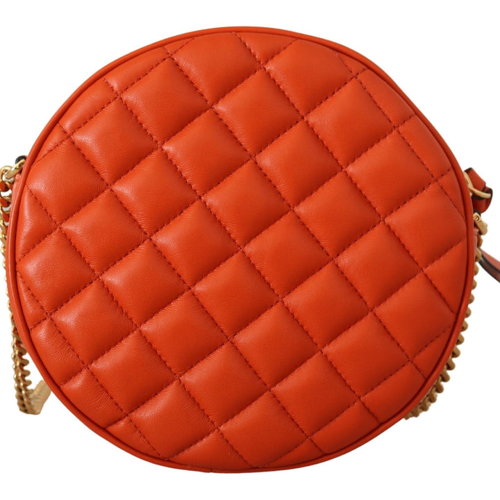 Versace Red Nappa Leather Medusa Round Crossbody Bag