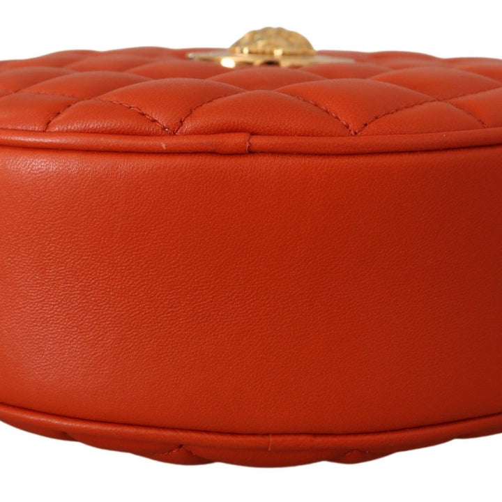 Versace Red Nappa Leather Medusa Round Crossbody Bag