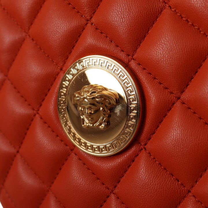 Versace Red Nappa Leather Medusa Round Crossbody Bag