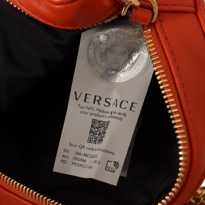 Versace Red Nappa Leather Medusa Round Crossbody Bag