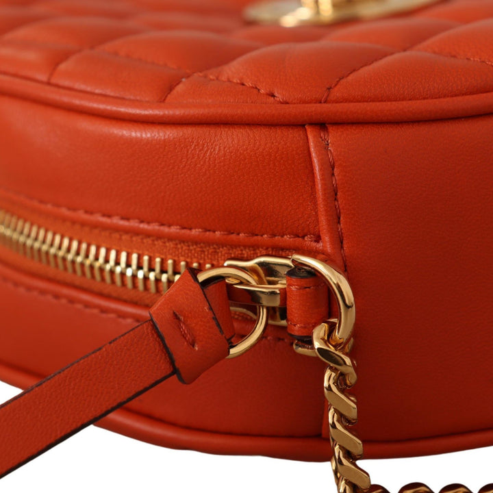 Versace Red Nappa Leather Medusa Round Crossbody Bag