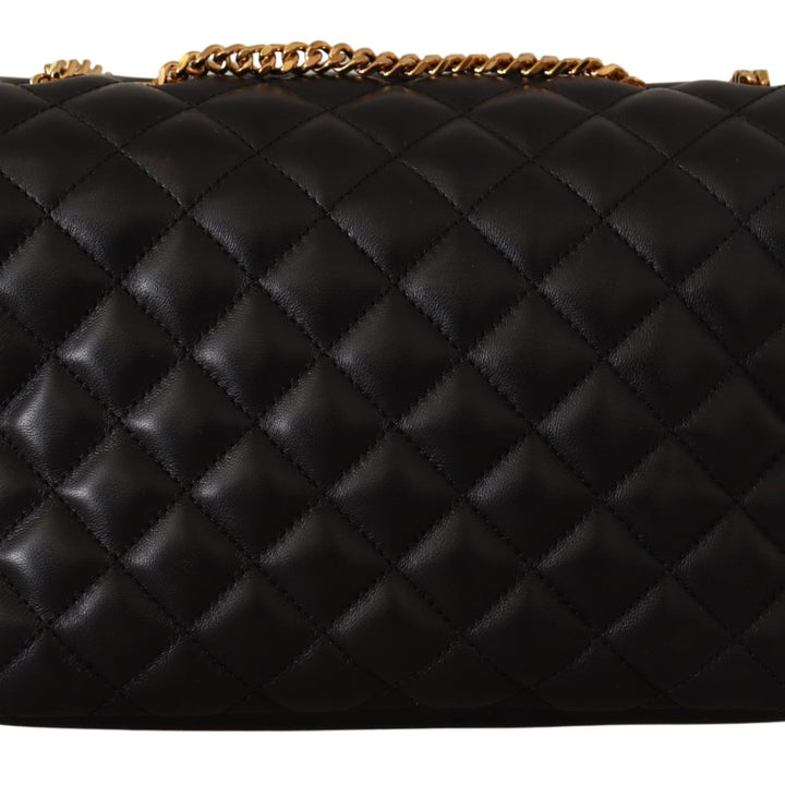 Versace Black Nappa Leather Medusa Shoulder Bag