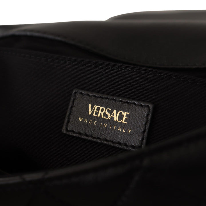 Versace Black Nappa Leather Medusa Shoulder Bag