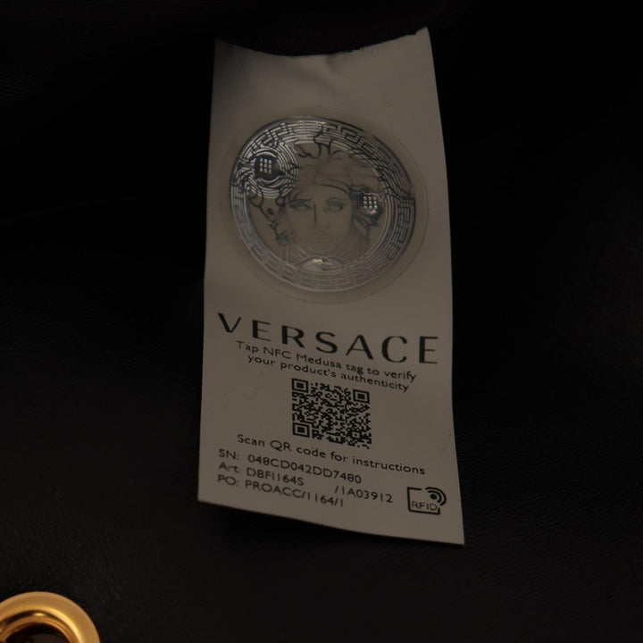 Versace Black Nappa Leather Medusa Shoulder Bag