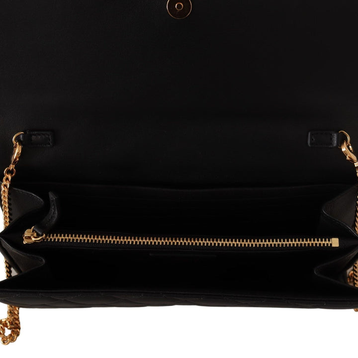 Versace Black Nappa Leather Medusa Evening Bag