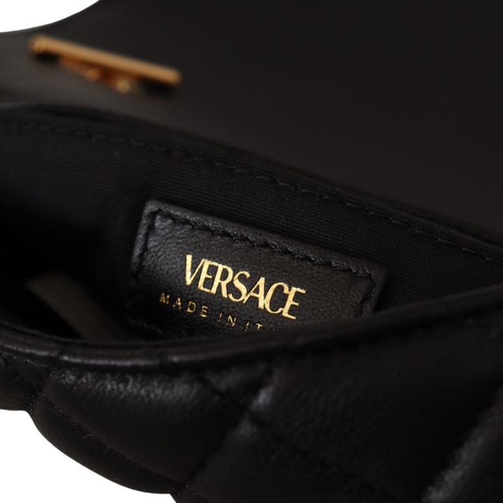 Versace Black Nappa Leather Medusa Small Shoulder Bag