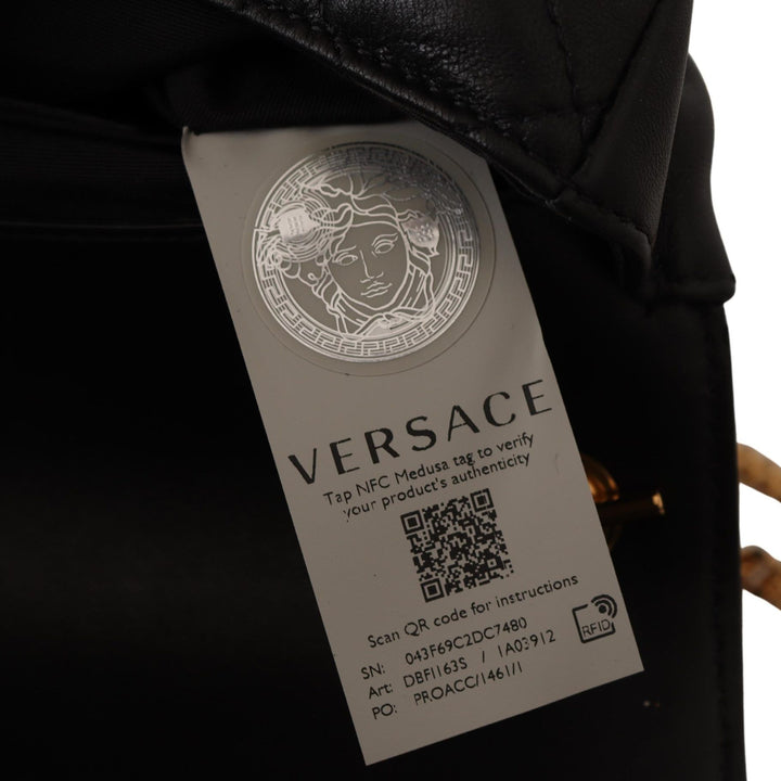 Versace Black Nappa Leather Medusa Small Shoulder Bag