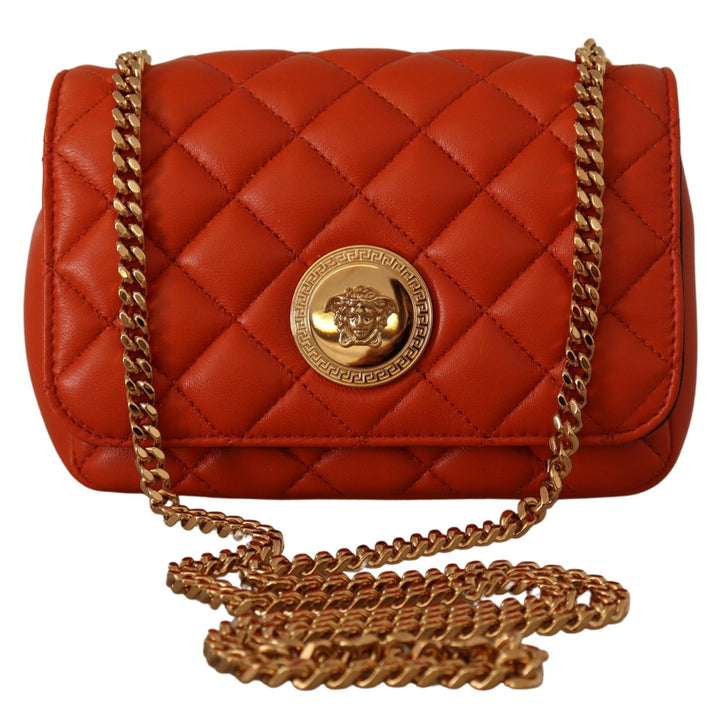 Versace Red Nappa Leather Medusa Small Crossbody Bag