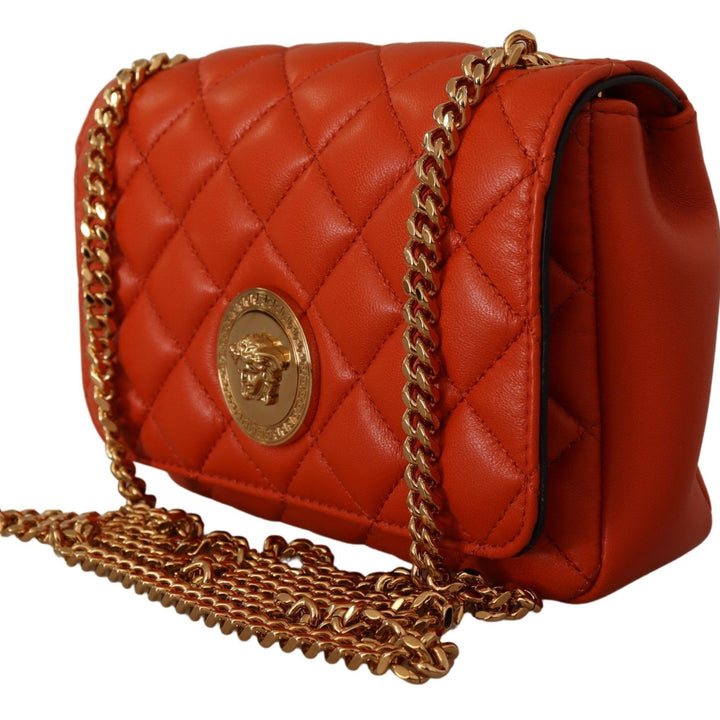 Versace Red Nappa Leather Medusa Small Crossbody Bag