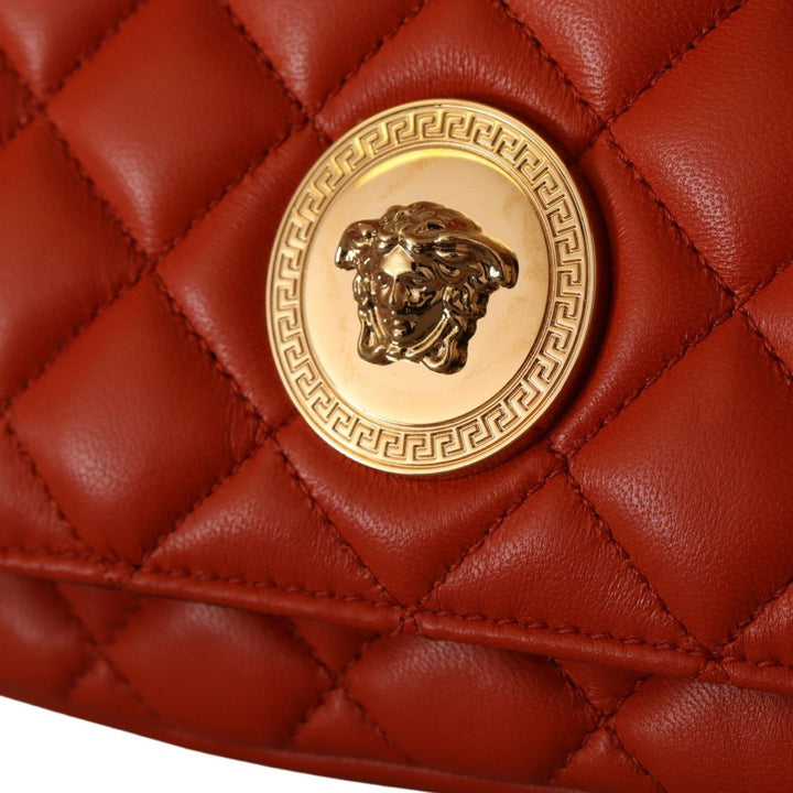 Versace Red Nappa Leather Medusa Small Crossbody Bag