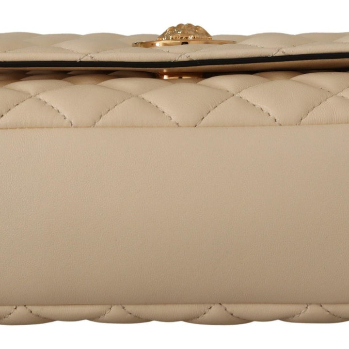 Versace White Nappa Leather Medusa Shoulder Bag