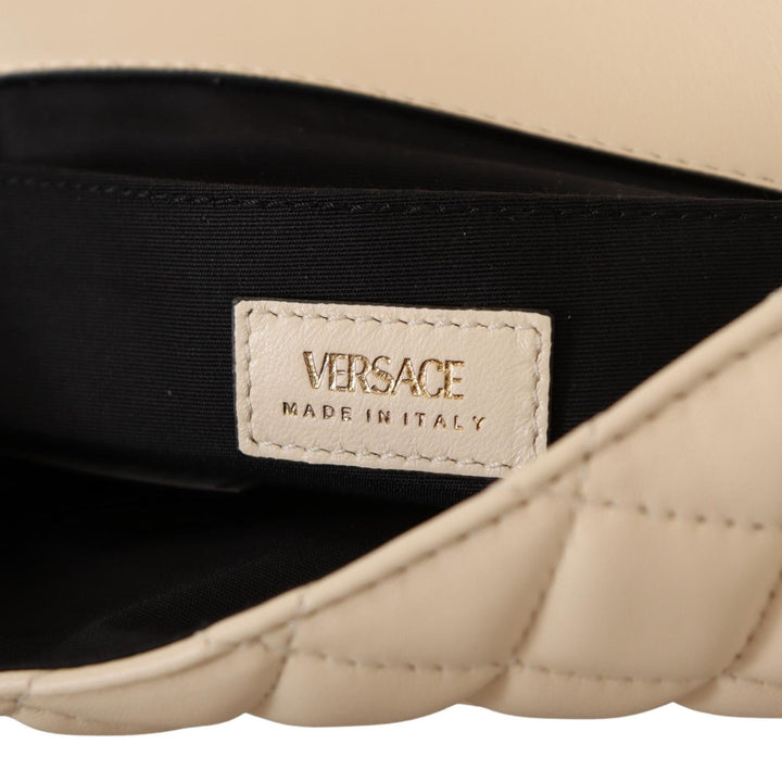 Versace White Nappa Leather Medusa Shoulder Bag