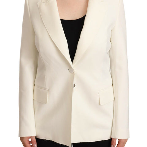MSGM Beige Long Sleeves Single Breasted Coat Jacket