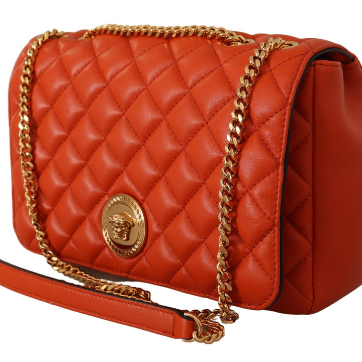 Versace Red Nappa Leather Medusa Shoulder Bag