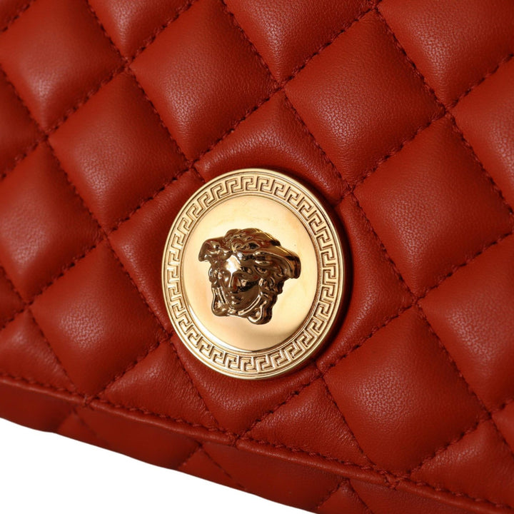 Versace Red Nappa Leather Medusa Shoulder Bag