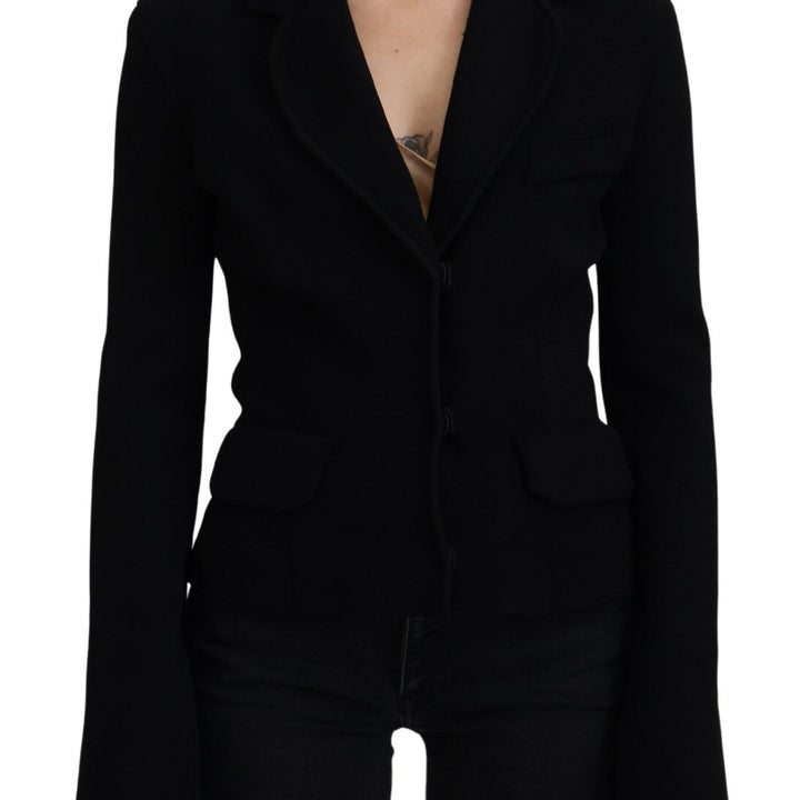 Dolce & Gabbana Black Button Cardigan Blazer Viscose Jacket