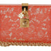 Dolce & Gabbana Gold Padlock BOX Peach Lace  Clutch Party Bag