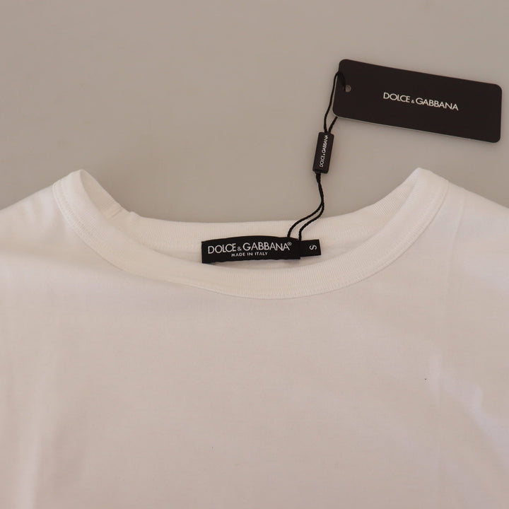 Dolce & Gabbana White DG Logo Patch Short Sleeve T-shirt