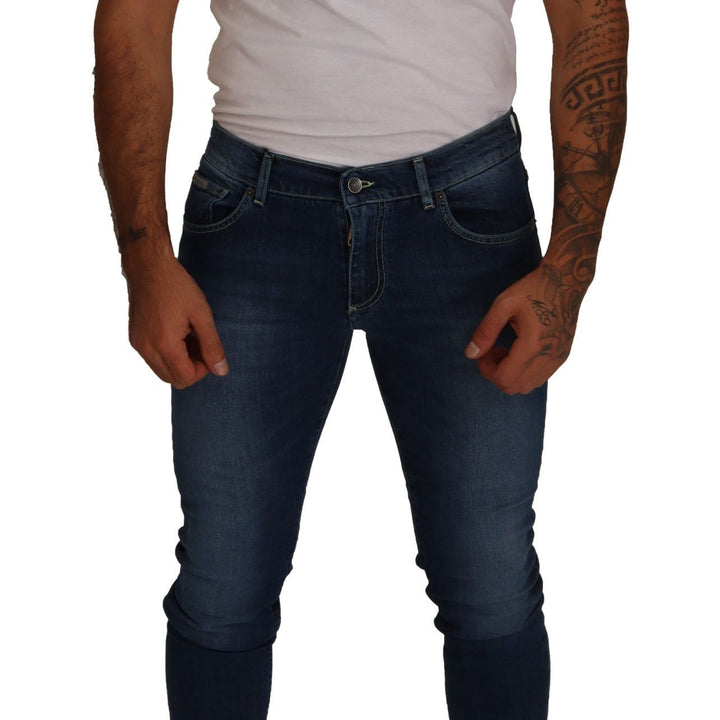 Dolce & Gabbana Blue Slim Fit Cotton Stretch Trousers Jeans