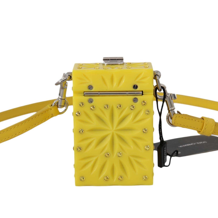 Dolce & Gabbana Yellow Crystal Plexiglass Cross Cigarette Case Holder