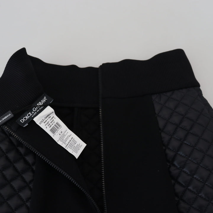 Dolce & Gabbana Black Quilted High Waist Hot Pants Shorts