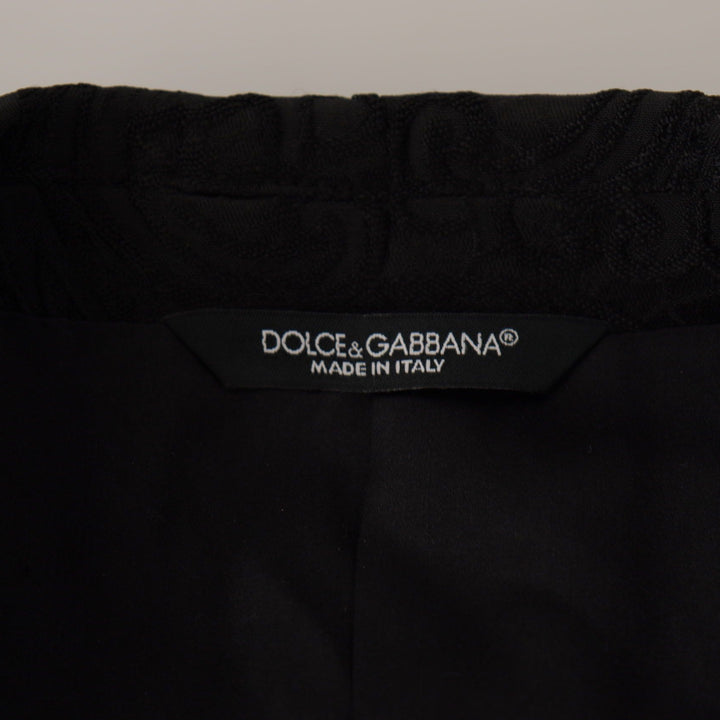 Dolce & Gabbana Black Brocade Formal 2 Piece MARTINI Suit