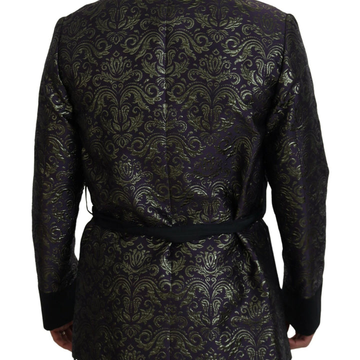 Dolce & Gabbana Gold Purple Baroque Jacket Blazer Robe