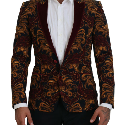 Dolce & Gabbana Multicolor Floral Single Breasted Martini Blazer