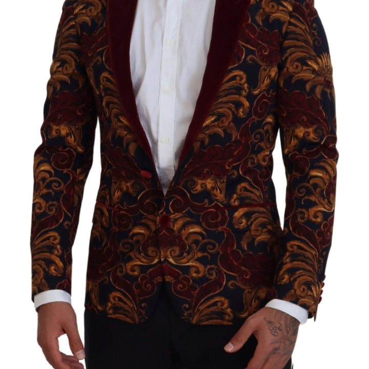 Dolce & Gabbana Multicolor Floral Single Breasted Martini Blazer