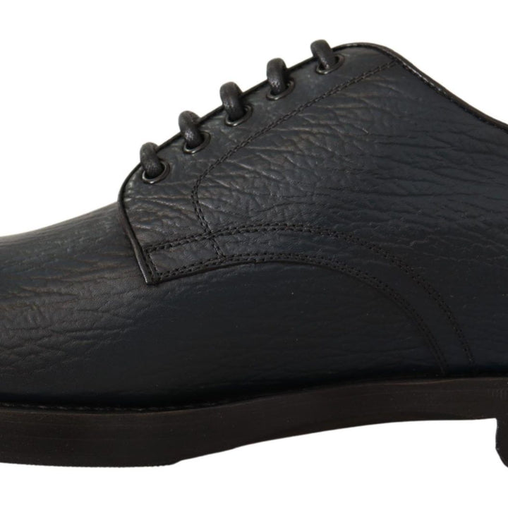 Dolce & Gabbana Blue Leather Derby Formal Shoes