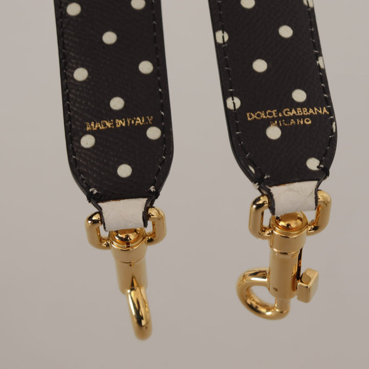 Dolce & Gabbana White Crystals Leather Bag Shoulder Strap