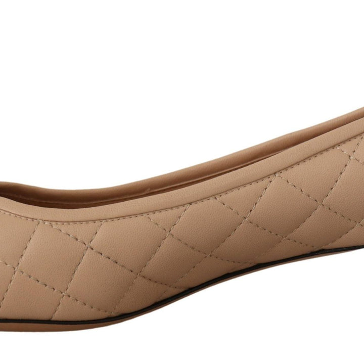 Salvatore Ferragamo Beige and Black Nappa Leather Pumps Shoes