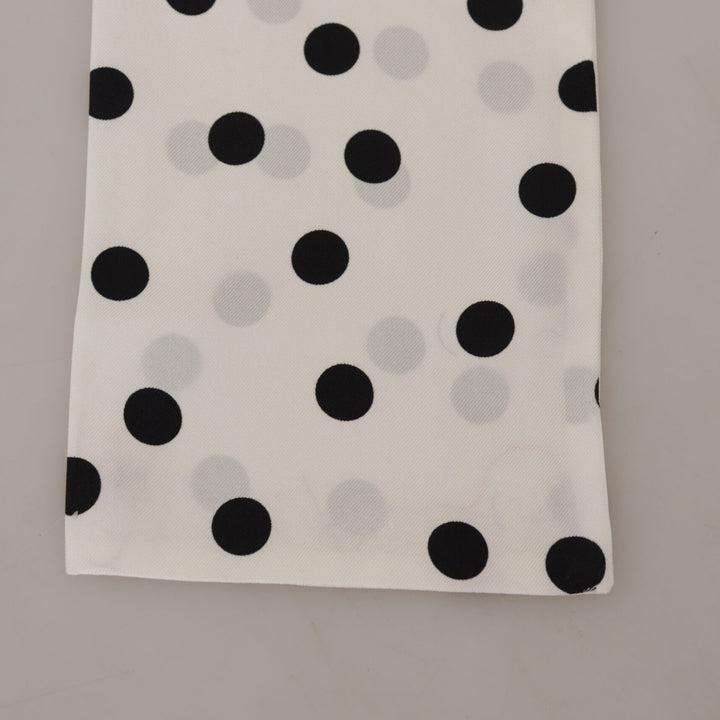 Dolce & Gabbana White Polka Dots Neck Wrap Shawl Scarf