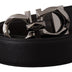 Salvatore Ferragamo Black and Dark Brown Leather Reversible Belt