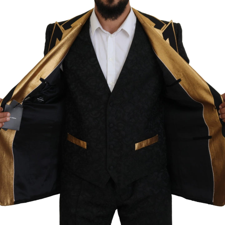 Dolce & Gabbana Black Gold Fantasy Tuxedo Slim Fit Suit