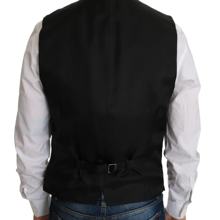 Dolce & Gabbana Black Silk Dress Waistcoat