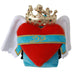 Dolce & Gabbana Red Blue Heart Wings DG Crown School Backpack