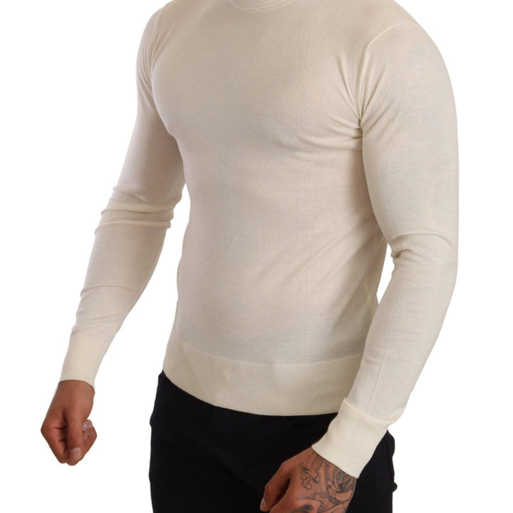 Dolce & Gabbana Cream Cashmere Turtleneck Pullover Sweater