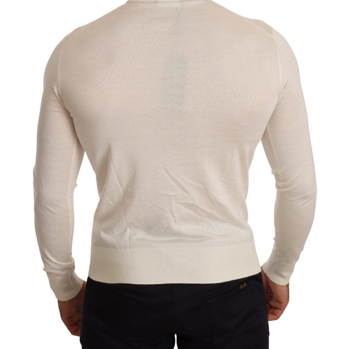 Dolce & Gabbana Cream Cashmere Turtleneck Pullover Sweater