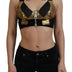 Dolce & Gabbana Black Gold Sleeveless Cropped Bustier Top