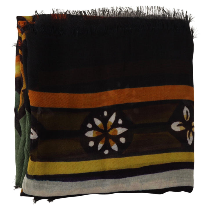 Dolce & Gabbana Multicolor DG Star King Shawl Wrap Scarf