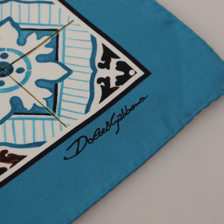 Dolce & Gabbana Multicolor Silk DG Logo Square Handkerchief Scarf