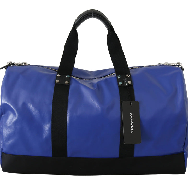 Dolce & Gabbana Blue Shoulder Sling Travel Luggage Cotton Bag