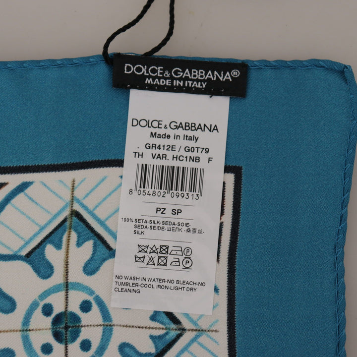 Dolce & Gabbana Multicolor Silk DG Logo Square Handkerchief Scarf