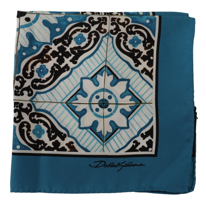 Dolce & Gabbana Multicolor Silk DG Logo Square Handkerchief Scarf