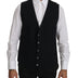 Dolce & Gabbana Black Waistcoat Formal Gilet Cotton Vest