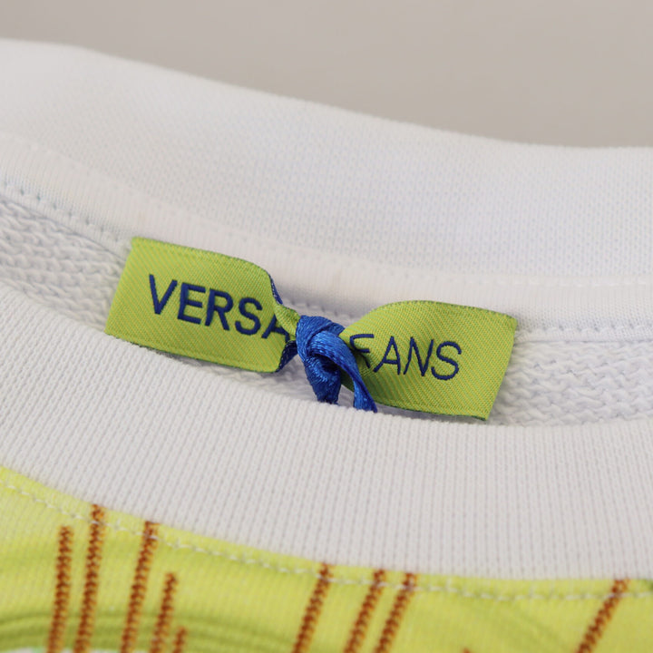 Versace Jeans White Graphic Print Long Sleeves Sweater