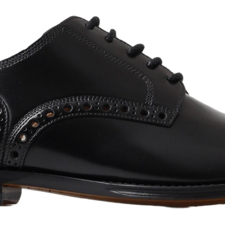 Dolce & Gabbana Black Leather Oxford Wingtip Formal Derby Shoes
